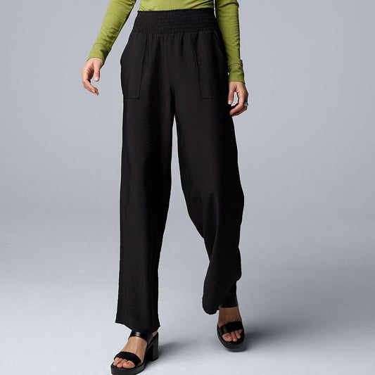 $45 Simply Vera Vera Wang Women’s Wide Leg Travel Pants-Black-Medium-New Tag