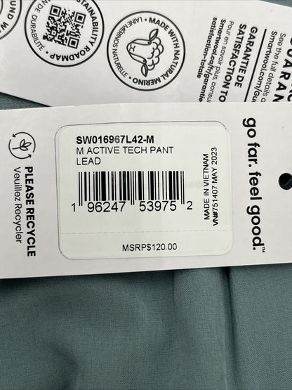 $120 Smartwool Men’s Active Tech Pant Pants Comfy- Lead Gray-Medium -New Tags