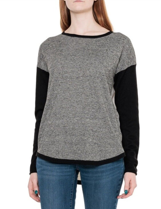 $95 SMARTWOOL Women's Shadow Colorblock Sweater - Black/Natural-Medium-New Tags