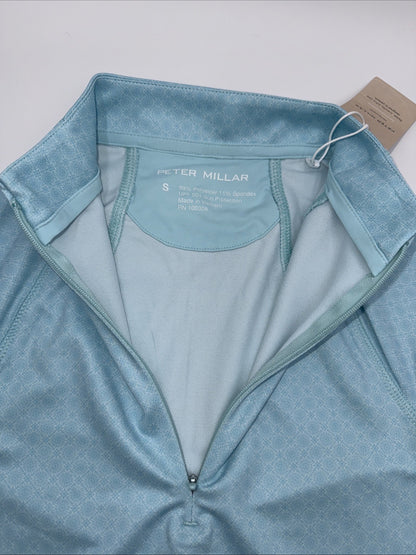 $130 Peter Millar Women’s Printed Raglan Sleeve Perth Layer Pullover-Blue-Small