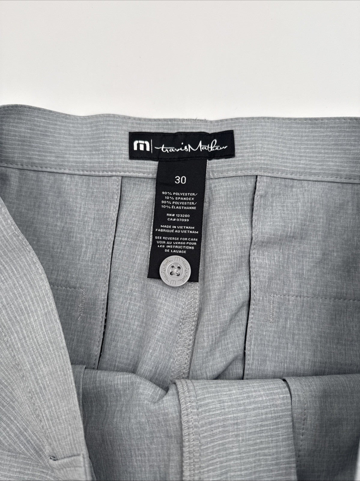 $94 Travis Mathew Men’s Sand Harbor Golf Shorts- Heather Sleet Grey- 30W-New Tag