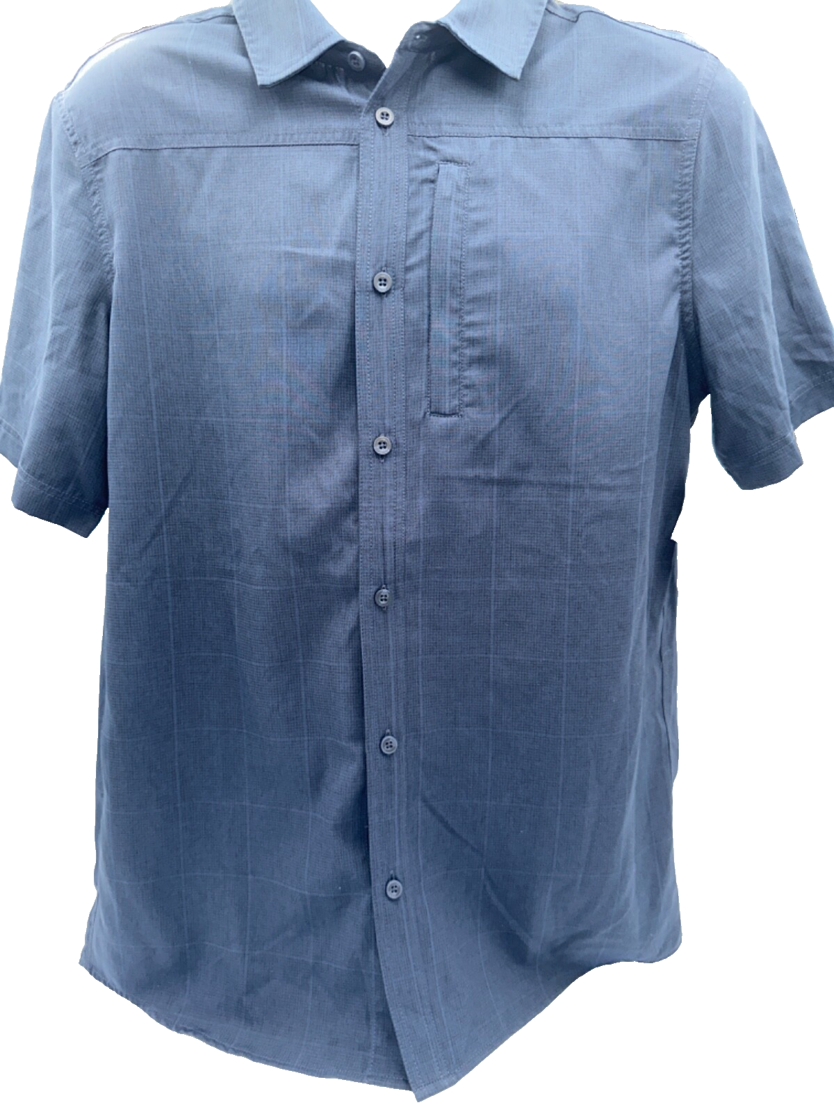 $60 G.H. Bass Men’s SS Cationic Button Down Shirt - Sky Captain - Medium - New