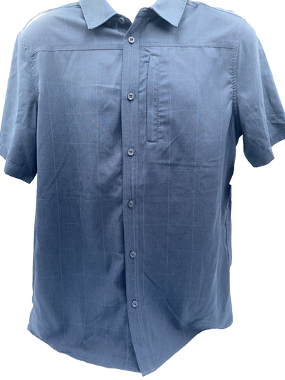 $60 G.H. Bass Men’s SS Cationic Button Down Shirt - Sky Captain - Medium - New