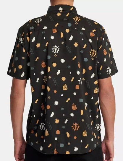 $66 RVCA Men’s ANYTIME S/S Button Shirt - PTK Brown -Size:  Medium - New Tag