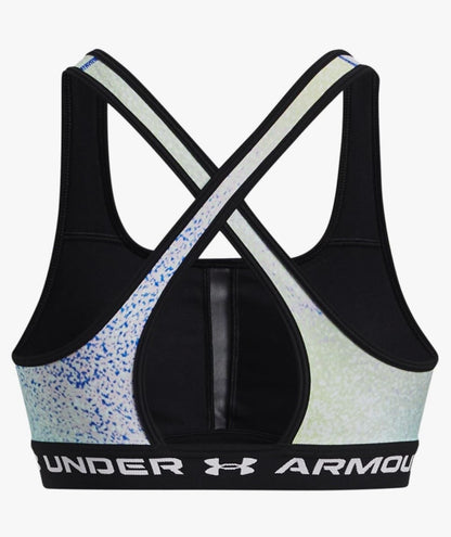 $40 Under Armour Women’s-Mid Crossback Printed Sports Bra-Multicolor-Small-New