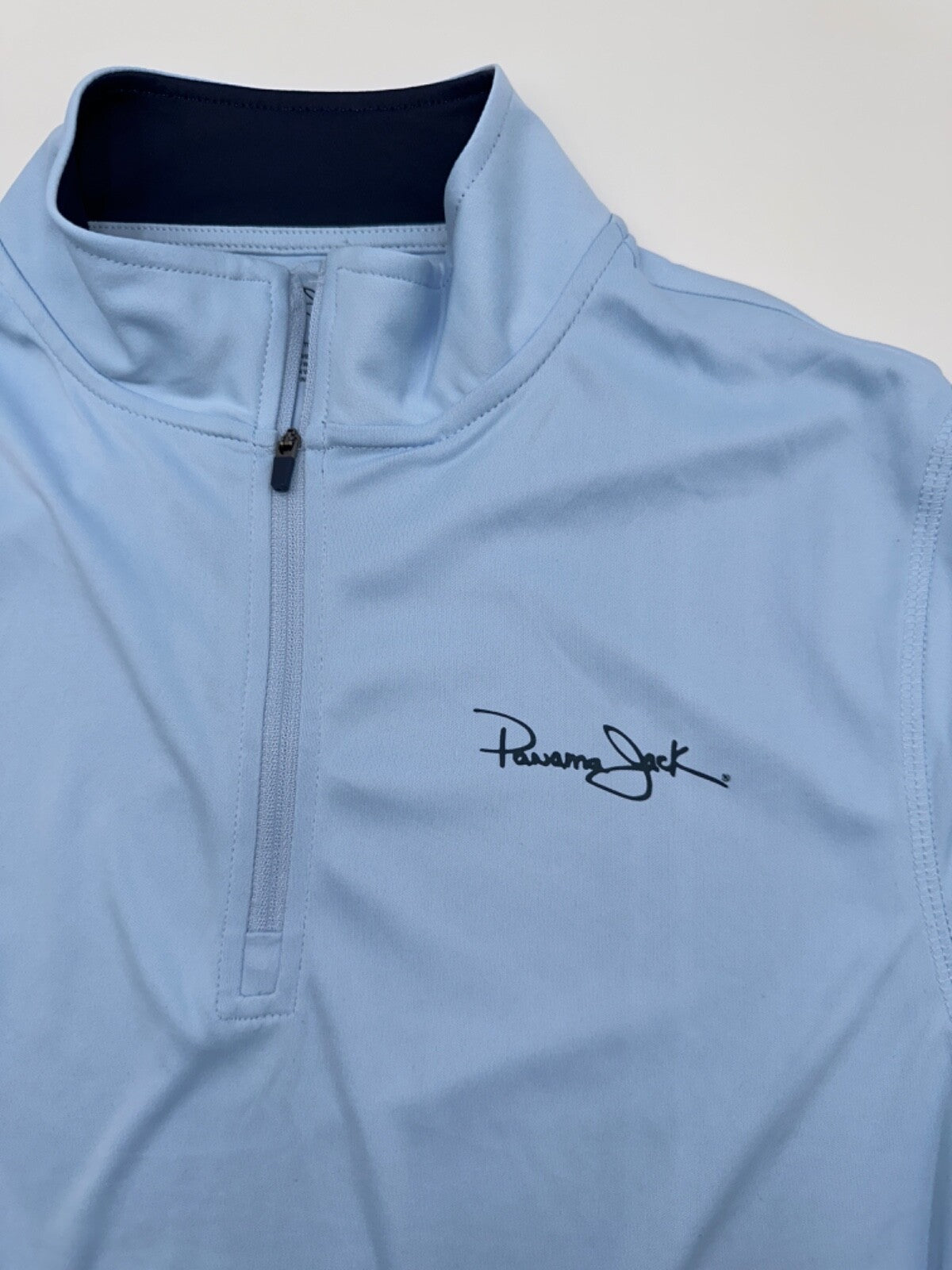 $78 Panama Jack Men’s 1/4 Zip Long Sleeve Shirt- Blue - Small- New With Tag