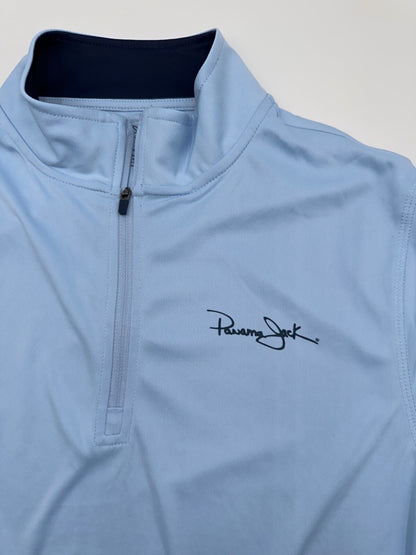 $78 Panama Jack Men’s 1/4 Zip Long Sleeve Shirt- Blue - Small- New With Tag