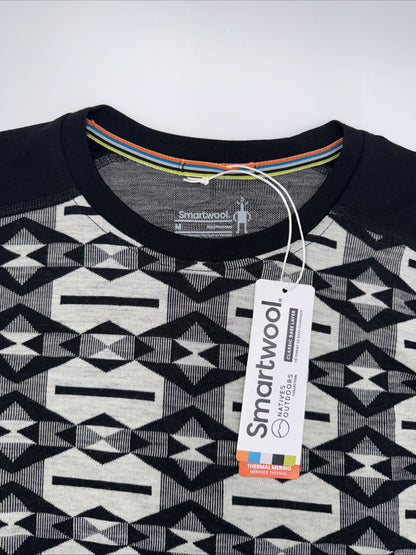 $115 Smartwool Men's Classic Base Layer Merino Crew - Black Clouds - Medium -NEW