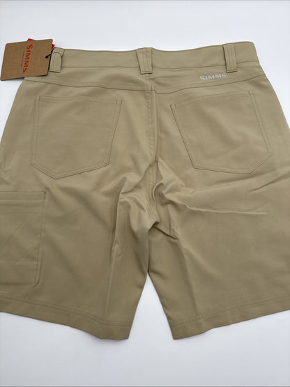 $76 Simms Men’s Skiff Shorts 9" Fishing Classic Fit UPF-Sandbar Beige- 32W- NEW