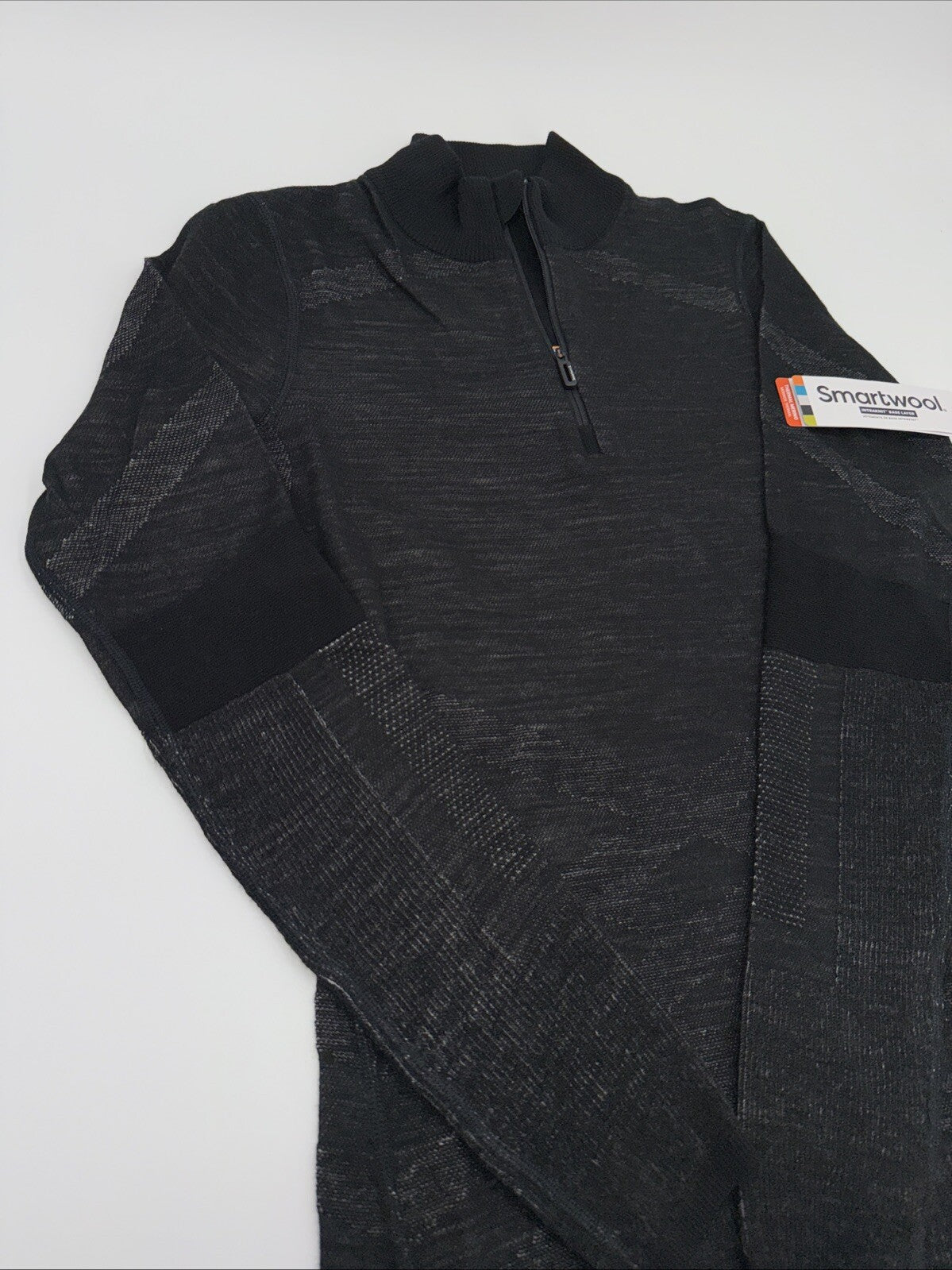 $140 Smartwool Women’s Intraknit Thermal Merino Base Layer 1/4 Zip-Black-Medium