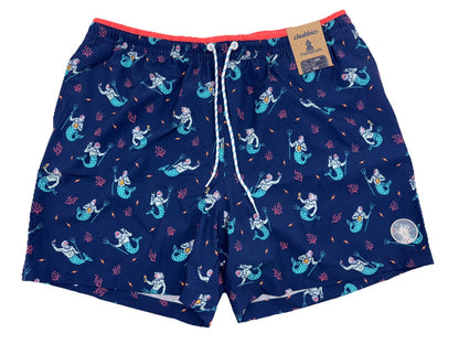 $70 Chubbies The Triton Of Sea 5.5" Inseam Swim Trunks- Blue -XLarge -New Tag