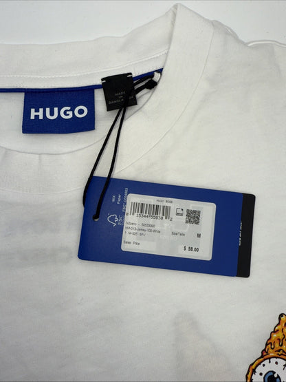 $58 BOSS By Hugo Boss Men’s Pizza Graphic Print T- Shirt-White - Medium-NWT