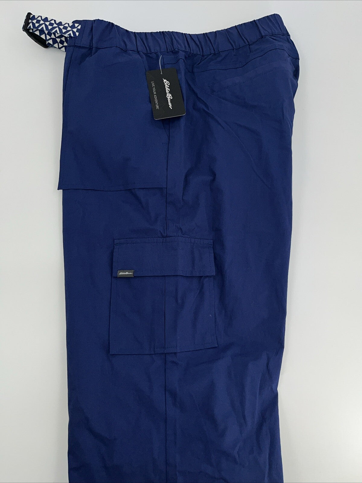 $80 Eddie Bauer Women’s Mason Belted Everyday/Campin Pants-Twlt Blue-Medium-New