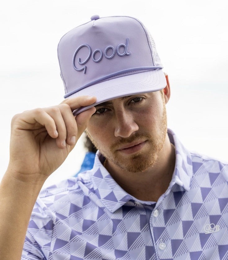 $75 GOOD GOOD Men’s Dynamic Golf Shirt Polo  Stretch Performance-Purple-Small