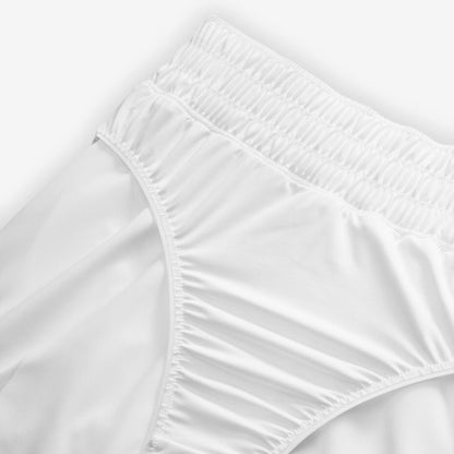 $45 Nike Women's Dri-FIT Mid-Rise Brief-Lined Graphic Shorts - White - Medium