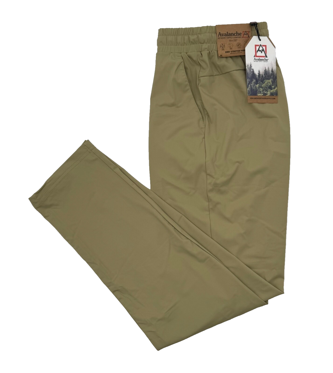 $88 Avalanche Outdoor Supply Co. Men’s Knit Stretch Pant-Khaki-Medium-New Tag
