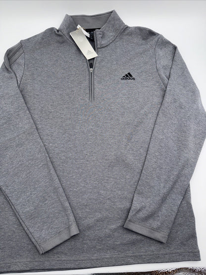 $70 Adidas Mens Men's 3-Stripes Quarter Zip Pullover Golf- Grey- Medium- New Tag