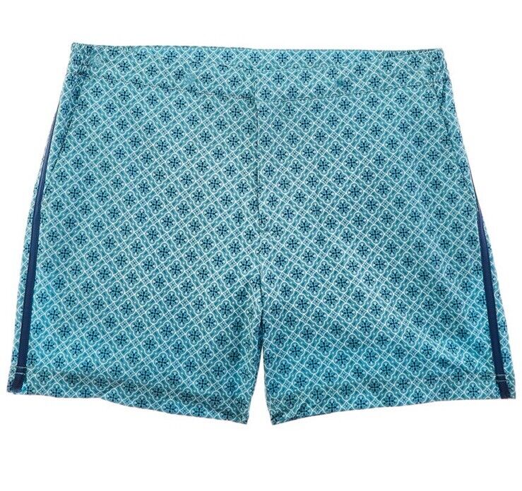 $89 FAIR HARBOR Men’s Sextant Swim Trunk Lined Shorts-Blue Moroccan-Size: 30W