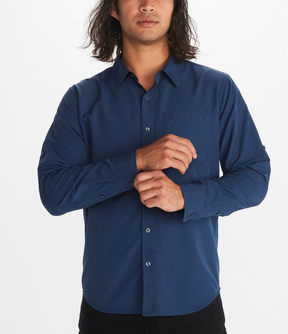 $70 Marmot Aerobora LS Shirt Men's - Arctic Navy - Medium - New With Tag