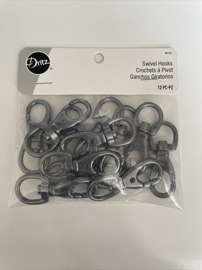 Dritz Swivel Hooks 12pc bk153 Gunmetal
