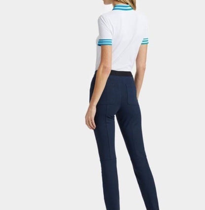 $110 G/FORE Women's Contrast Quarter-Zip Tech Pique Golf Shirt Logo-White-Small