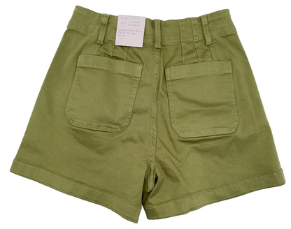 $40 Lauren Conrad Women's Super High Rise Patch Pocket Short-Giada Green-Size 4