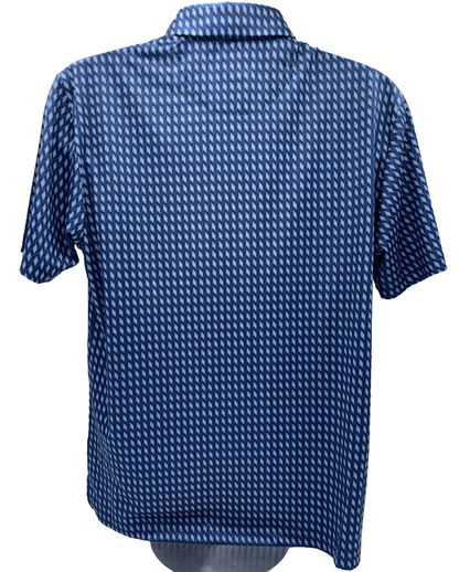 $80 Callaway Men's Textured Chevron Geo Polo Shirt-Navy- Medium - New With Tags