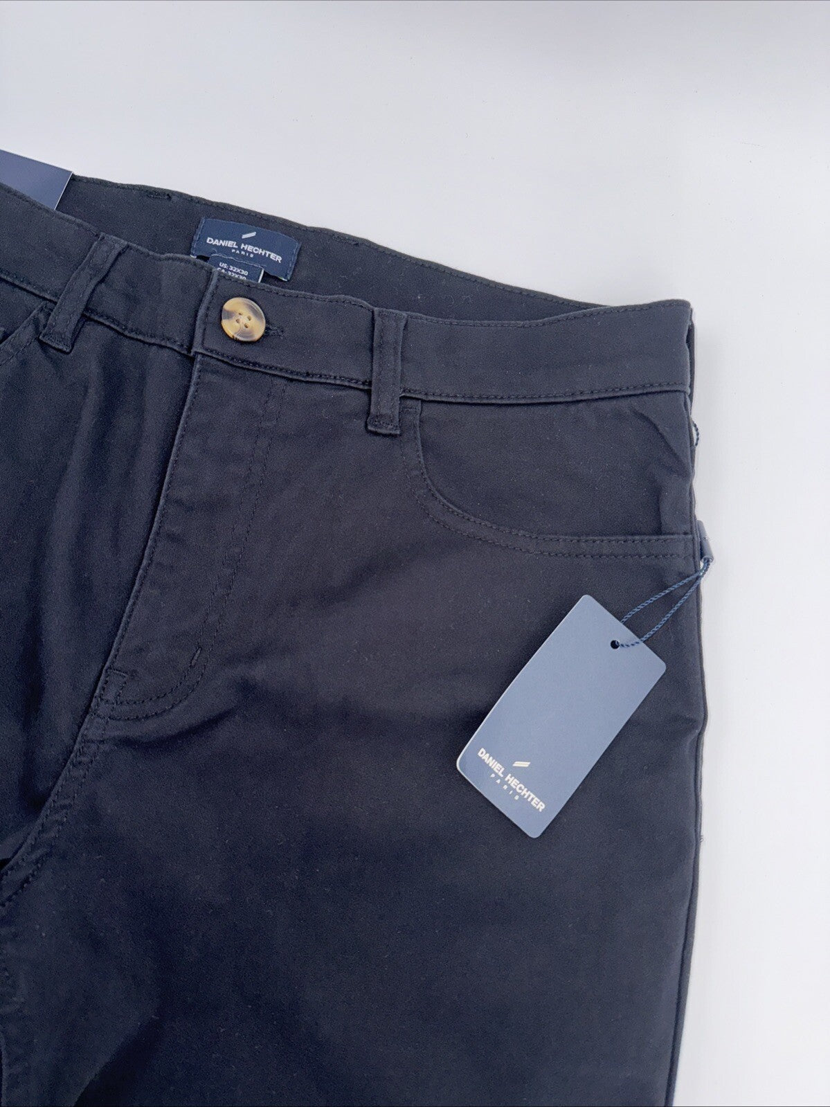 $99 Daniel Hechter Straight Fit Chino 5 Pocket Pants Jeans-Black- 32W 30L-New