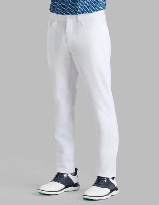 $185 G/FORE Men’s 36 Performance Stretch Tour 5 Pocket Pants-Snow White-34W-New