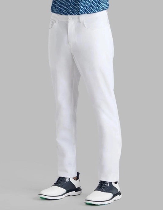 $185 G/FORE Men’s 36 Performance Stretch Tour 5 Pocket Pants-Snow White-34W-New