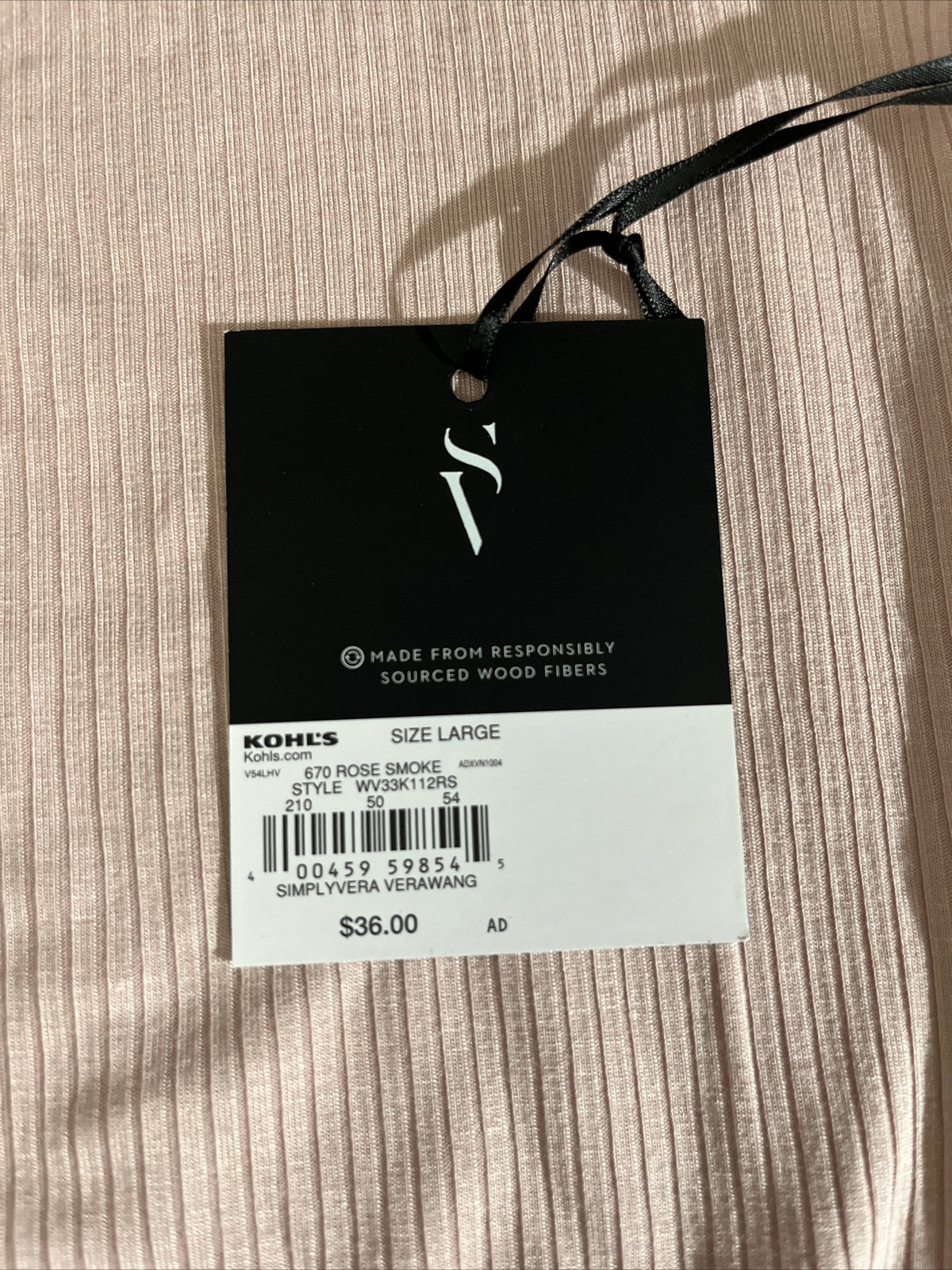 Simply Vera Wang  Essential Ribbed Turtle Neck Shirt Top-Rose-Large-New Tag$36