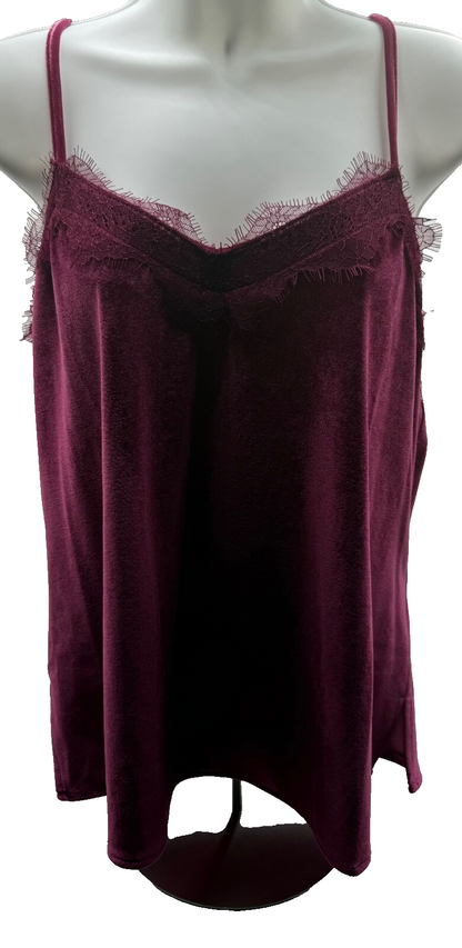 Nine West Women’s-Woven Cami Top -Burgundy-Medium-New Tag