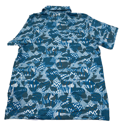 $70 Under Armour Men's Playoff 3.0 Hot Air Balloon Polo Shirt - Blue - Large-New
