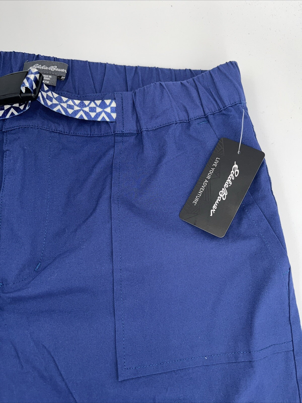 $80 Eddie Bauer Women’s Mason Belted Everyday/Campin Pants-Twlt Blue-Medium-New