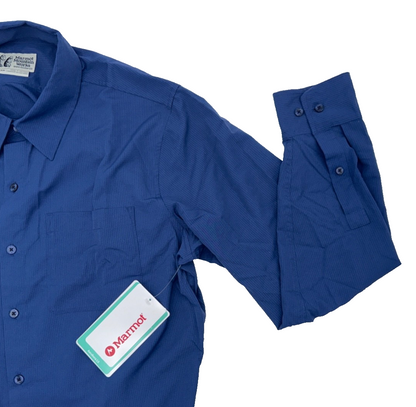 $70 Marmot Aerobora LS Shirt Men's - Arctic Navy - Medium - New With Tag