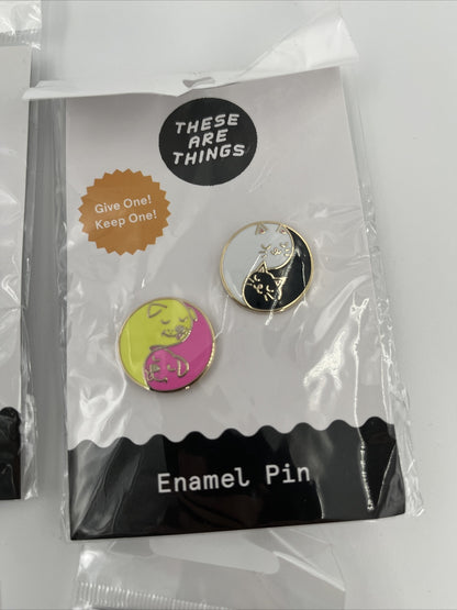 These Are Things Combo Lot Of 4 Enamel Pin Sets, Yin Yang Flow New! Best Price