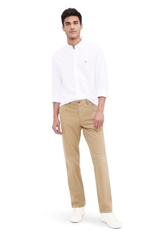 $80 Tommy Hilfiger Men The Flex Chino Cotton Casual Pants - Sand Beige-32W 30L