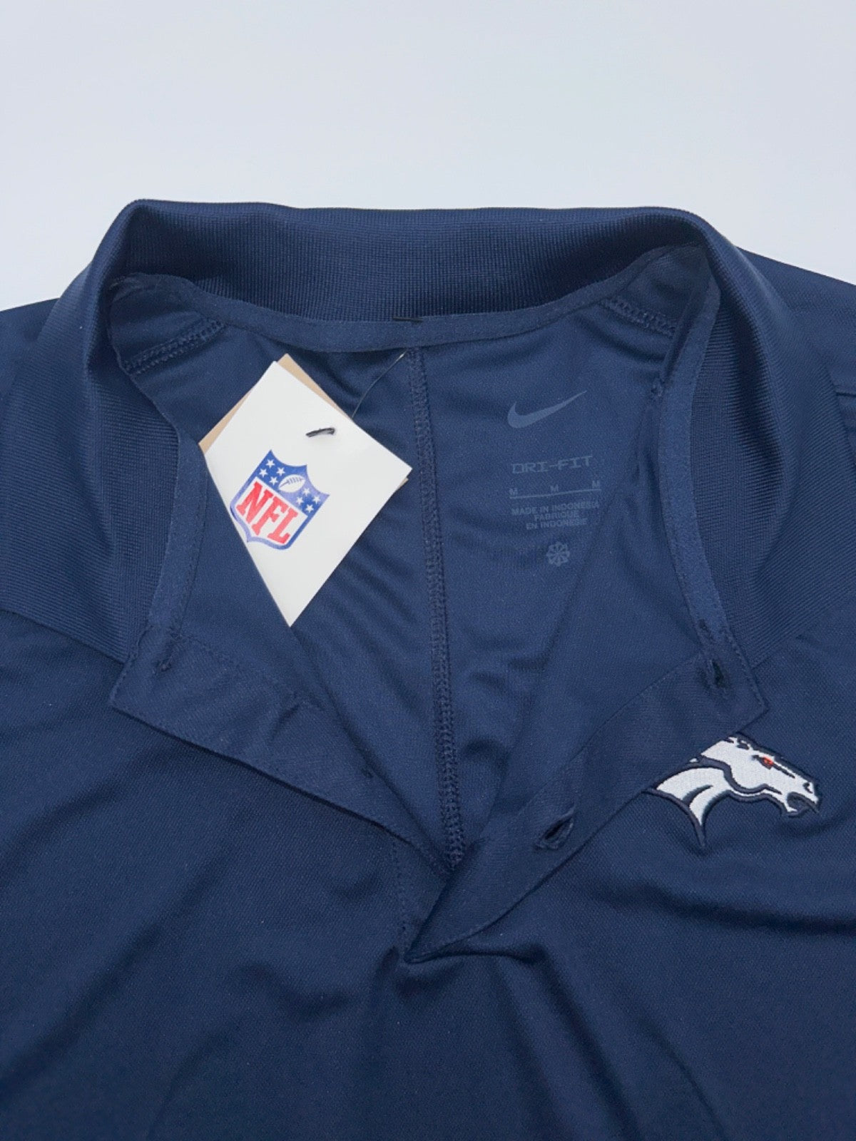 $68 Nike Men’s Dri Fit NFL Denver Broncos Polo Shirt - Blue - Medium - New Tags