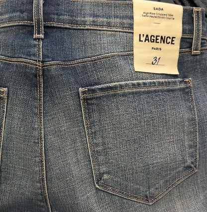$287   L’agence Paris -Women’s Sada- High Rise  Cropped Slim - Mesa- Size 31