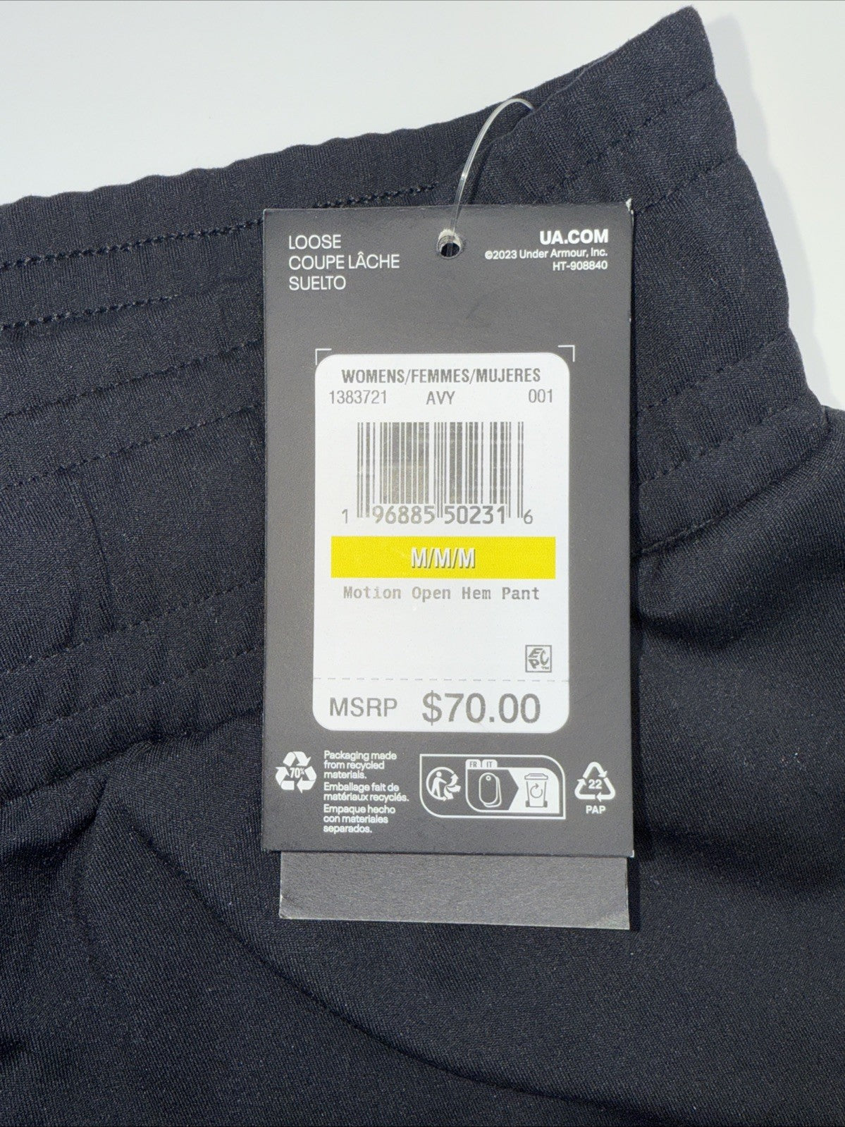 $70 Under Armour Women’s MOTION Open Hem Pants 1383721-001-Black-Medium-New Tag