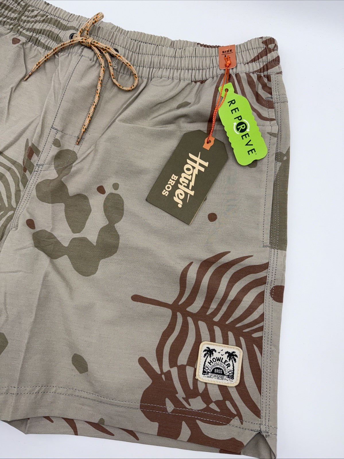 $59 Howler Brothers Men's Deep Set Boardshorts - Forest Natural - Large- New Tag