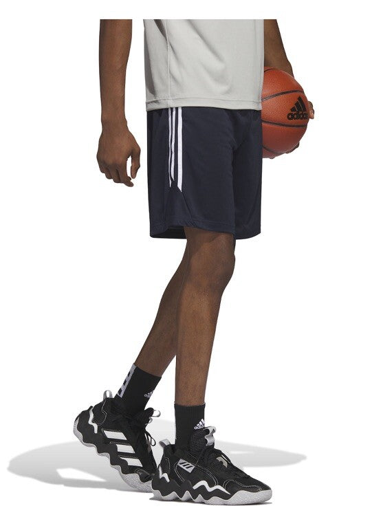 Adidas Men’s Legend 3 Stripes 9” Basketball Shorts IC2455-Blue / White-Small-New