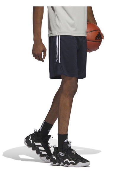 Adidas Men’s Legend 3 Stripes 9” Basketball Shorts IC2455-Blue / White-Small-New