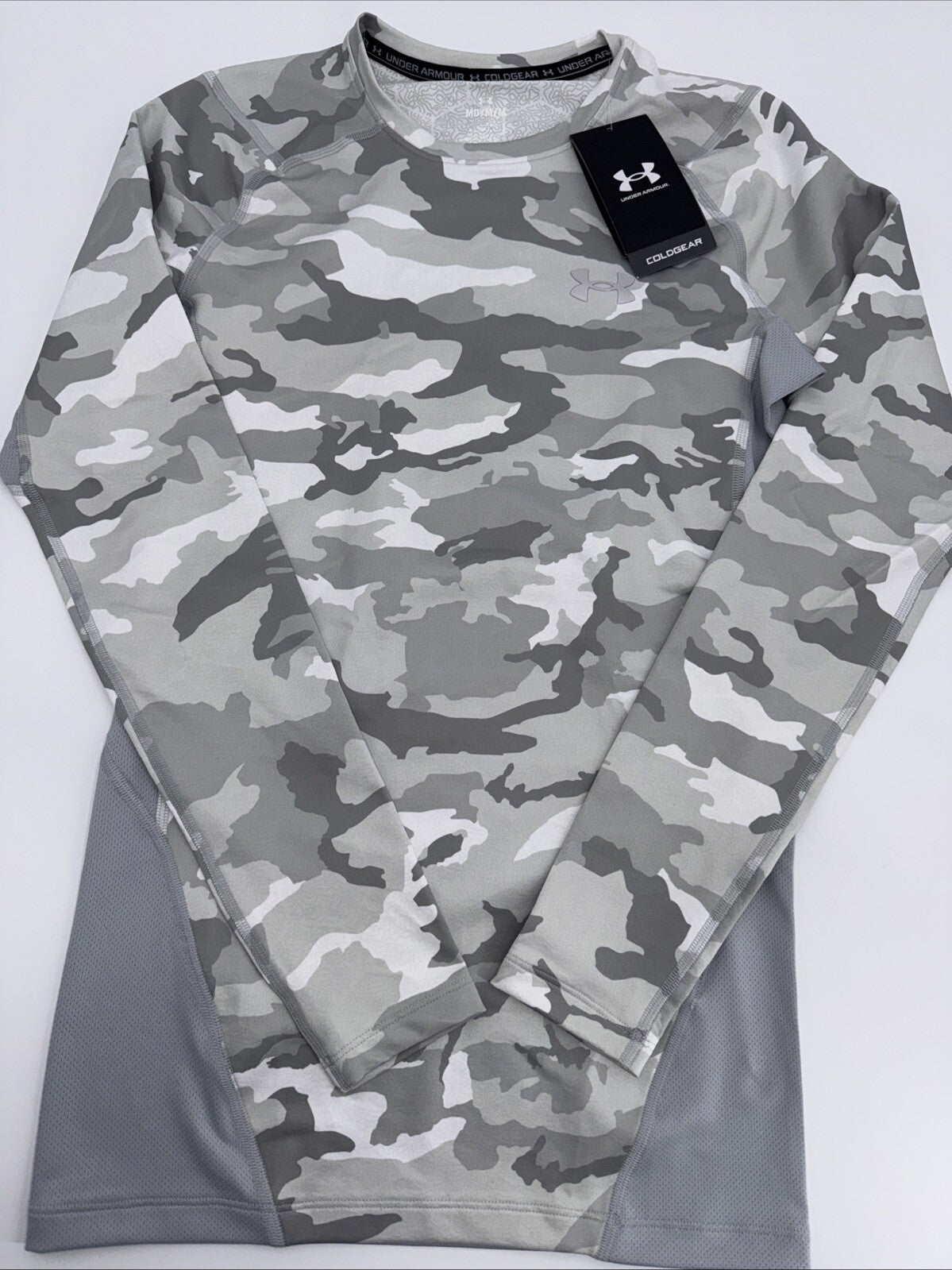 $80 Under Armour Men’s CGI Compression Crew Training Shirt-Gray Camo-Medium-New