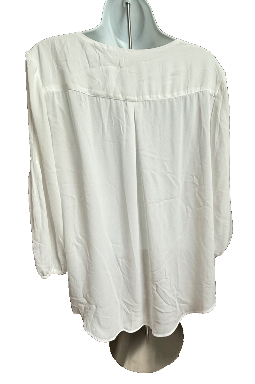 $39 New York & Co. Women’s-Flowy Blouse-White-Large-New Tag