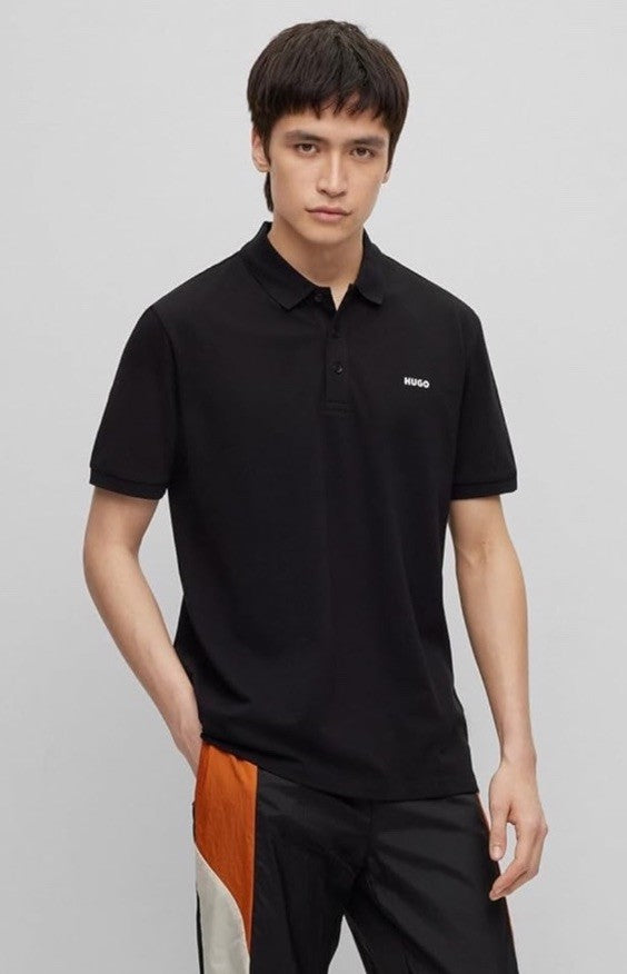 $78 Hugo Boss Men's Donos Polo Black Regular Fit Cotton S/S Shirt -Black- Small