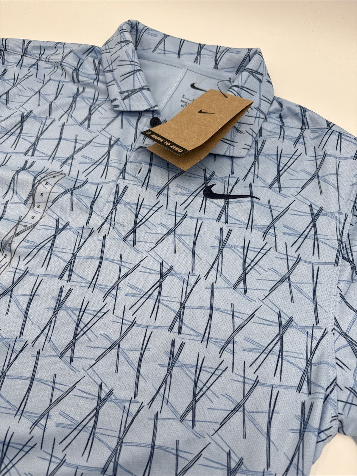 $70 Nike Men’s Dri-FIT Victory Collared Polo FQ1134-422-Blue Print-Small-New Tag