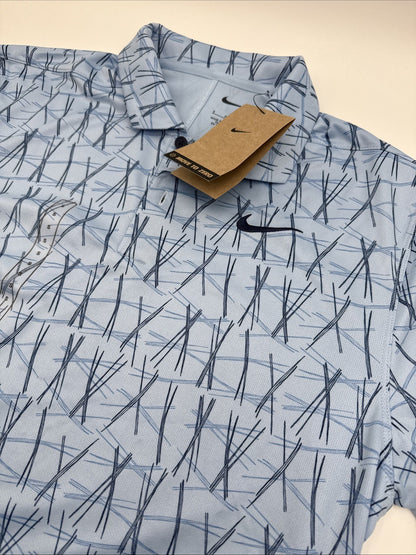 $70 Nike Men’s Dri-FIT Victory Collared Polo FQ1134-422-Blue Print-Small-New Tag