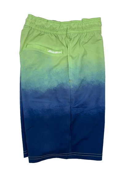 $45 Eddie Bauer Boys Sea Spray Magic Print Swim Shorts - Green Tea - Large -New