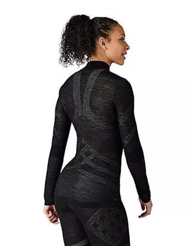 $140 Smartwool Women’s Intraknit Thermal Merino Base Layer 1/4 Zip-Black-Small